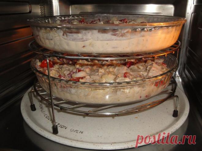 запечённое мясо с овощами.