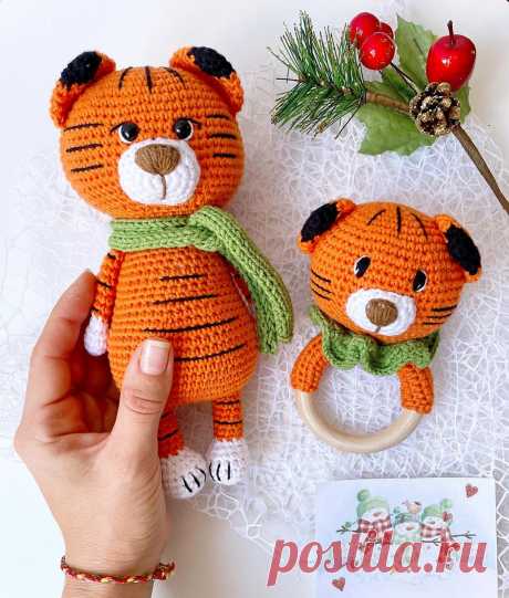 PDF Тигрёнок крючком. FREE crochet pattern; Аmigurumi animal patterns. Амигуруми схемы и описания на русском. Вязаные игрушки и поделки своими руками #amimore - тигр, тигрёнок к Новому году, тигрята, котик, кот, кошечка, кошка, котенок.