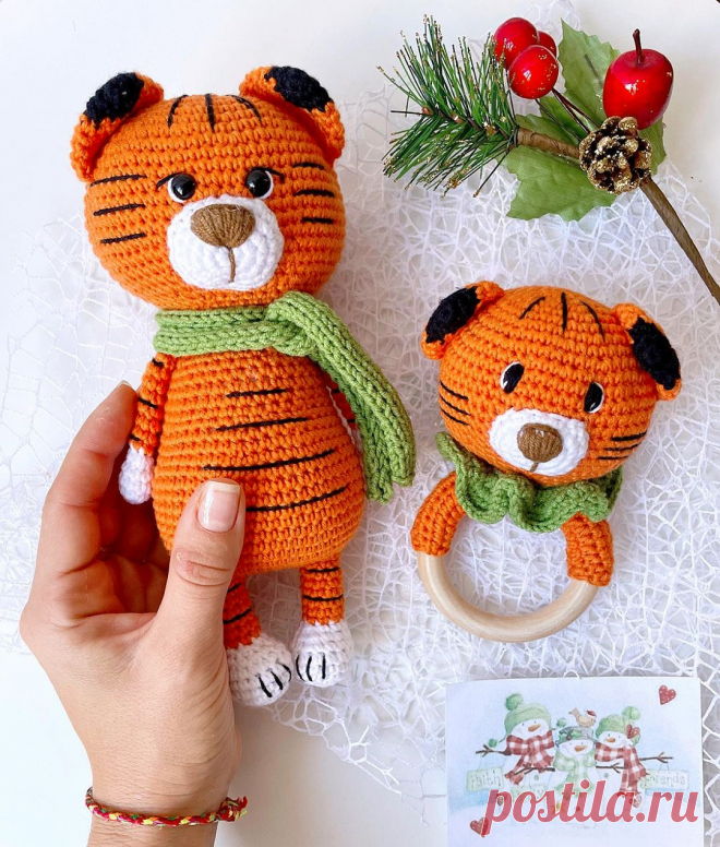 PDF Тигрёнок крючком. FREE crochet pattern; Аmigurumi animal patterns. Амигуруми схемы и описания на русском. Вязаные игрушки и поделки своими руками #amimore - тигр, тигрёнок к Новому году, тигрята, котик, кот, кошечка, кошка, котенок.