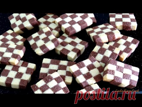 ВКУСНОЕ ПЕЧЕНЬЕ Ванильно-шоколадное шахматное печенье. Очень просто и вкусно.
