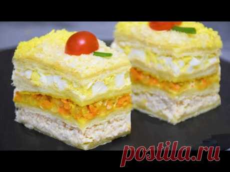 Шикарная ЗАКУСКА, которая разлетается первой! Закусочный торт "НАПОЛЕОН"