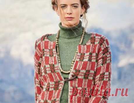 Двухлицевой жакет - схема вязания спицами. Вяжем Жакеты на Verena.ru Схема и описание вязания на спицах двухлицевого жакета из журнала «Verena» №4/2018