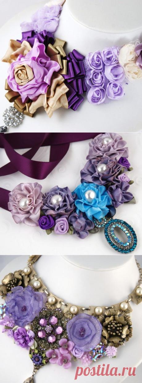 Без заголовка. 
 Прекрасные украшения из тканевых цветов от SOLBIJOU