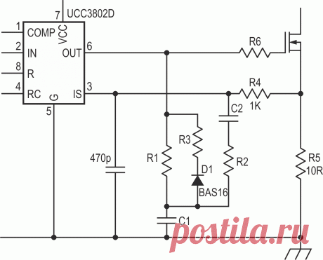 Новый метод компенсации наклона пилы в импульсных преобразователях - UCC3802