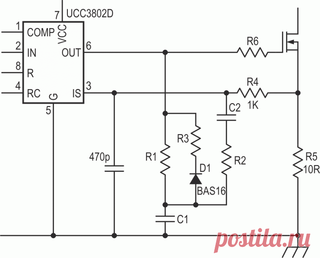 Новый метод компенсации наклона пилы в импульсных преобразователях - UCC3802