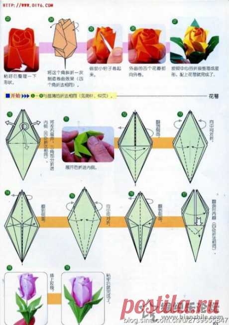 diy玫瑰花折纸图解-编织乐论坛