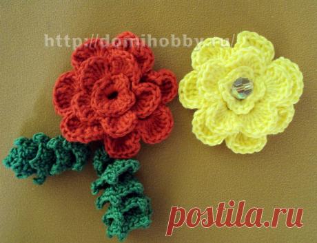 Миниатюрные цветы крючком