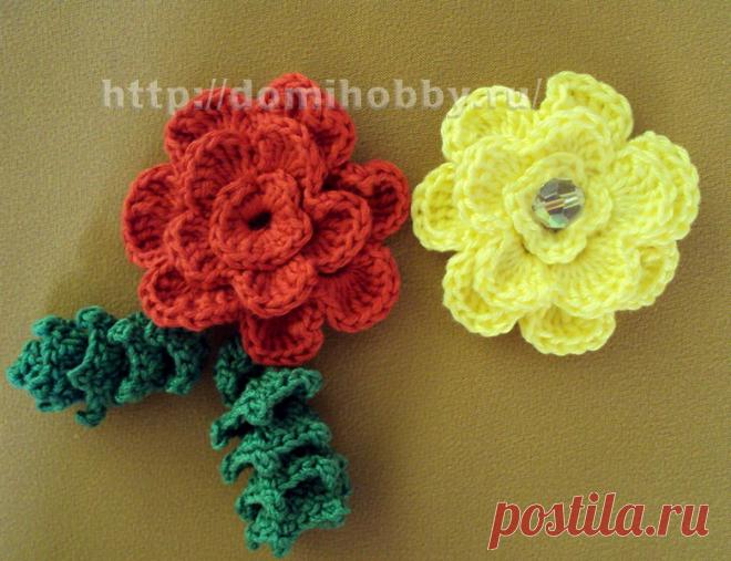 Миниатюрные цветы крючком