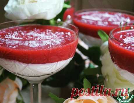 Желейный десерт &quot;Клубника на снегу&quot; – кулинарный рецепт