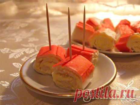 Фаршированные крабовые палочки - пошаговый рецепт с фото.