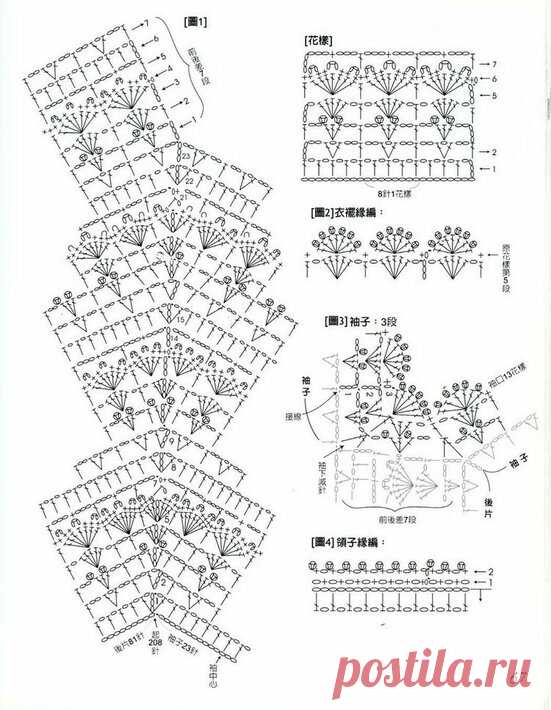 Копилка Узоров / Ажурные узоры крючком из японского журнала 