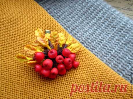 Лепим зажим с рябинкой из полимерной глины - Ярмарка Мастеров - ручная работа, handmade