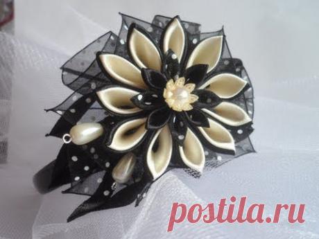 Ободок для волос своими руками . Мастер класс Канзаши / Master Class Kanzashi - YouTube