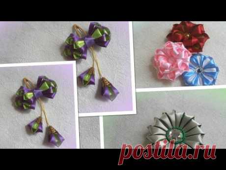 Канзаши, сиреневые заколочки/Новые лепестки/Kanzashi/ МК/ DIY/new petals/