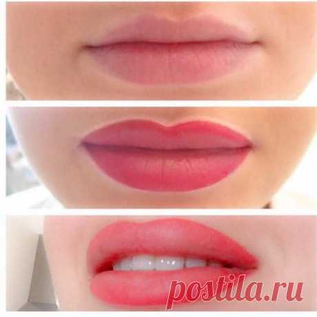 Татуаж губ: фото до и после, отзывы, цена, с растушевкой, акварельная техника, цвета, уход, противопоказания, последствия, рекомендации, плюсы и минусы, виды, корочки, месячные, напыление, видео, герпес, ацикловир, бепантен