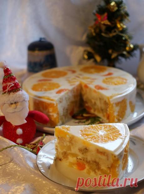 Желейный фруктовый торт.