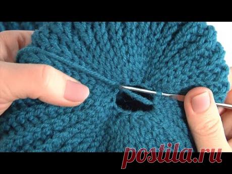 Супер ПРОСТАЯ Шапка крючком/Вяжется БЫСТРО смотрится СТИЛЬНО/Вязание для начинающих