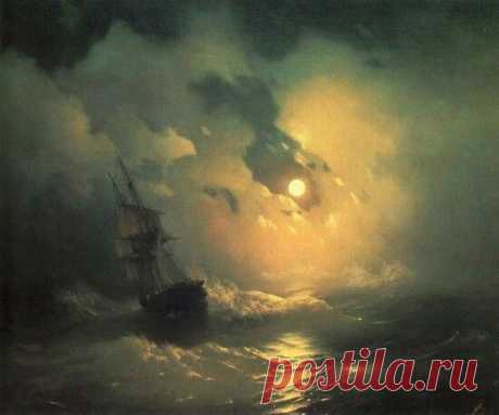 Ivan Aivazovsky - Stormy sea at night  |  Pinterest • Всемирный каталог идей