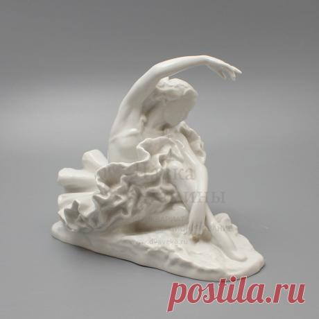 Статуэтка «Балерина Уланова в концертном номере «Умирающий лебедь», Янсон-Манизер, ЛФЗ, фарфор