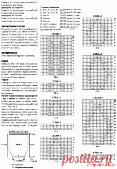 . Юбка с рельефным узором - Вязание - Страна Мам