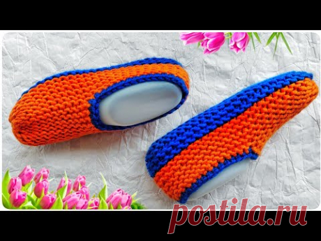 👌УЮТНЫЕ ДОМАШНИЕ СЛЕДКИ НА ДВУХ СПИЦАХ. Подробный мастер класс