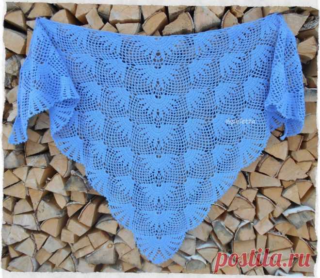 Ажурная шаль крючком. Схема. / knittingideas.ru