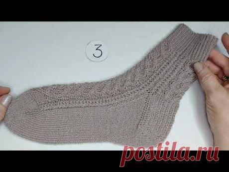 Жіночі шкарпетки аранами . Розмір 38- 39 .Частина 1