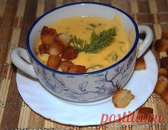 Суп из сливочного сыра с грибами