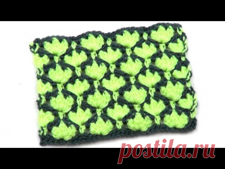 Двухцветный узор Тюльпаны   Two tone pattern Tulips