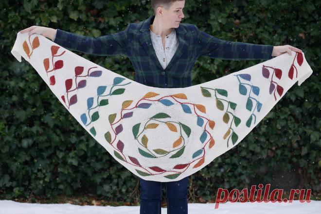 Вязаная спицами шаль Litsea | Вяжут мамы и не только | Дзен