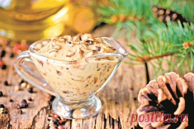 Рецепт грибного соуса к мясным и рыбным блюдам.