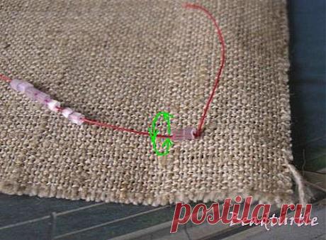 тамбурная бисерная вышивка крючком.