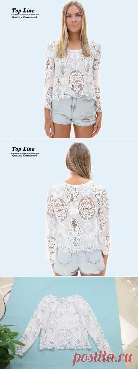 T-Shirts Picture - More Detailed Picture about Semi Sheer ladies Long Sleeve Lace Blouses Embroidery Floral Lace Blouses 2015 Summer Crochet Lace tops drop shipping Picture in T-Shirts from Top Line Fashion Costume Co., Ltd | Aliexpress.com | Alibaba Group