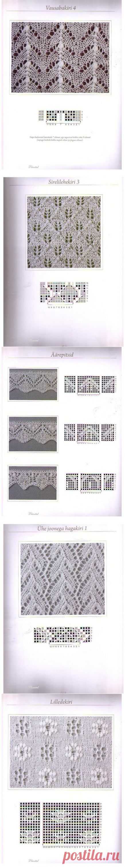 Схемы-ажур для шалей, свиторов, кофточек, носков... / Вязание спицами / Вязание для женщин спицами. Схемы