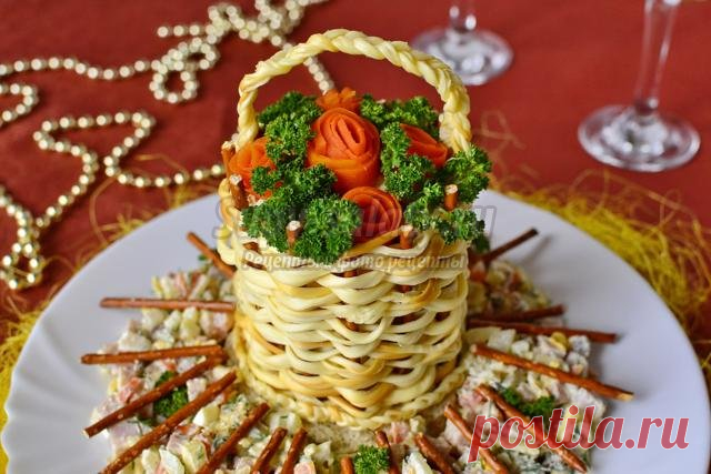 Салат «Корзина с розами»