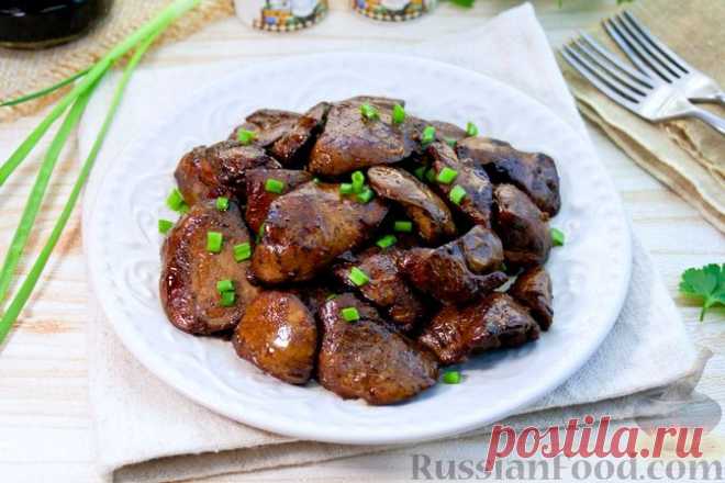 Рецепт: Жареная печень в медово-соевой глазури на RussianFood.com