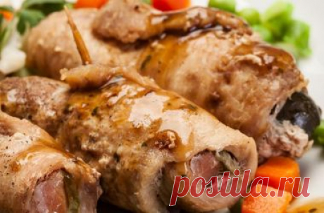 Мясные рулеты с бананово-имбирной начинкой ()