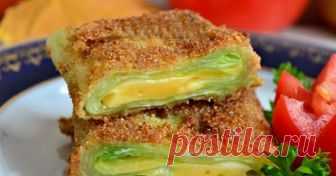 Вкуснейший шницель из капусты с сыром.