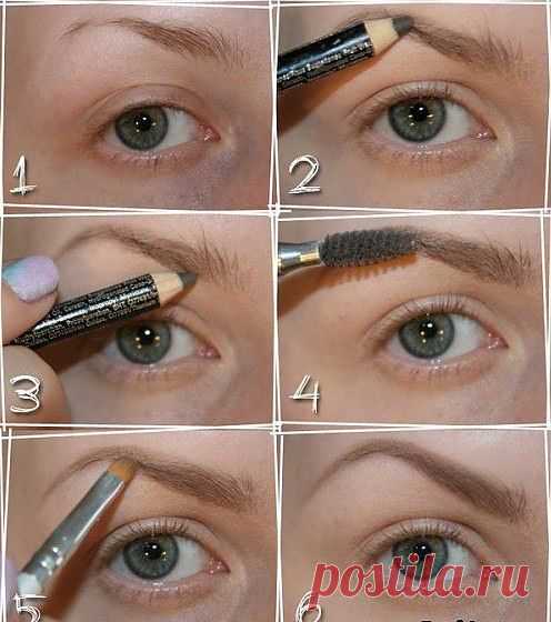 рисуем карандашом красивые брови