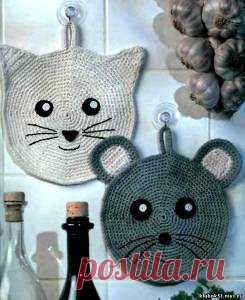 Прихватка "Кошки-мышки", описание и схема - Прихватки - Вязание для дома - Каталог статей - Энциклопедия вязания