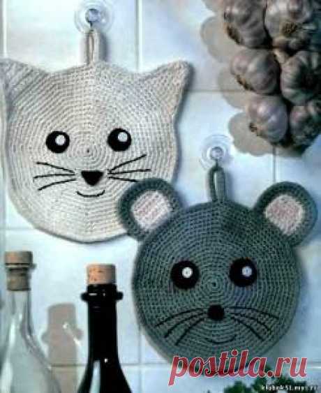 Прихватка &quot;Кошки-мышки&quot;, описание и схема - Прихватки - Вязание для дома - Каталог статей - Энциклопедия вязания