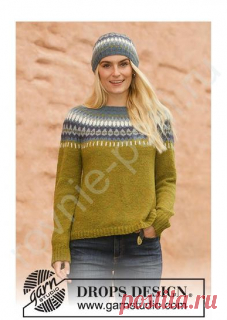 Комплект из джемпера и шапки Heim от DROPS Design