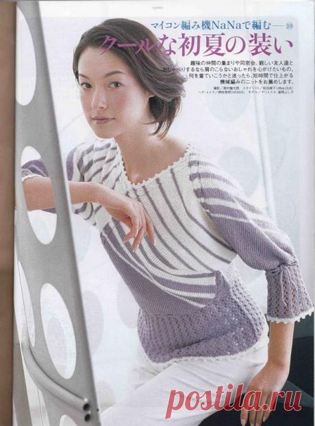 Пуловер спицами из AMU 2005-05