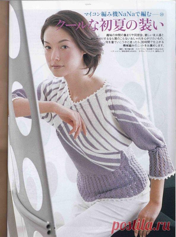 Пуловер спицами из AMU 2005-05