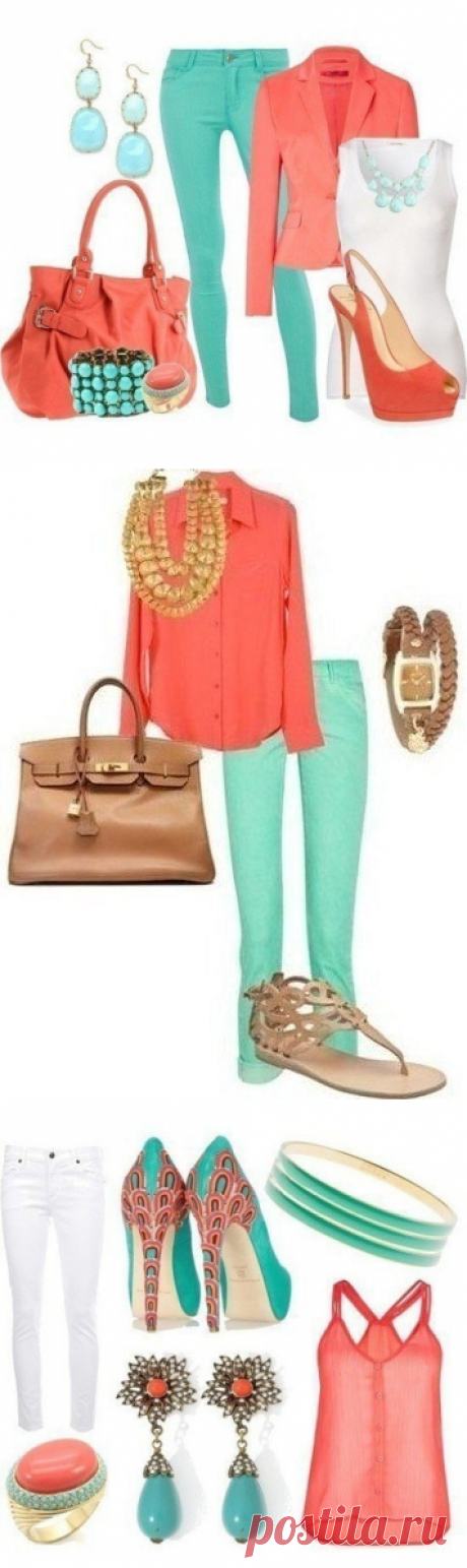 Интересное сочетание цветов в летних образах.