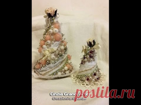 DIY - Alberello di Natale Shabby Chic di perline - Christmas Tree ornaments