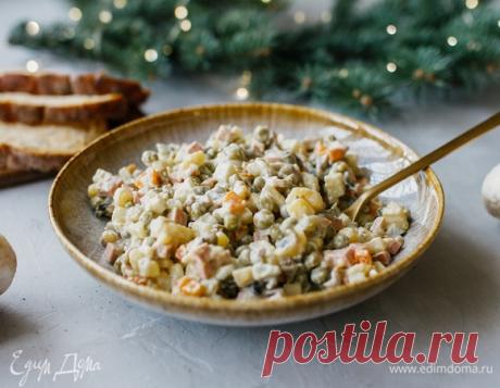 Оливье с яблоками и шампиньонами, пошаговый рецепт на 1041 ккал, фото, ингредиенты - HelloCassie