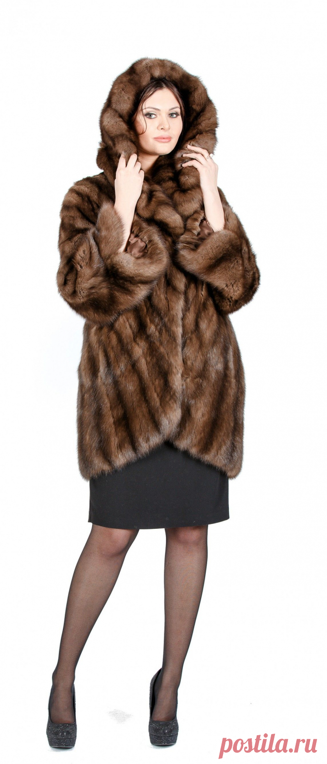 Купить Полупальто из меха соболя, модель 106146 - Цена 2424400