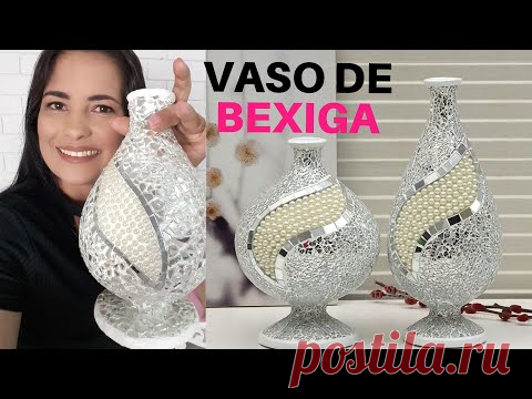 COMO FAZER VASO DE BEXIGA MODERNO  ❤ IDEIAS DE ARTESANATO VALDIRENE OLIVEIRA DIY - YouTube