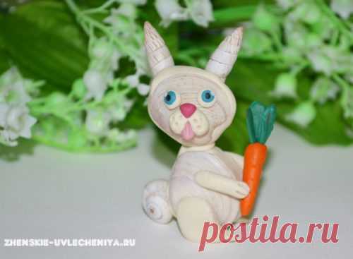 Заяц из ракушек и пластилина в мастер-классе для детского творчества